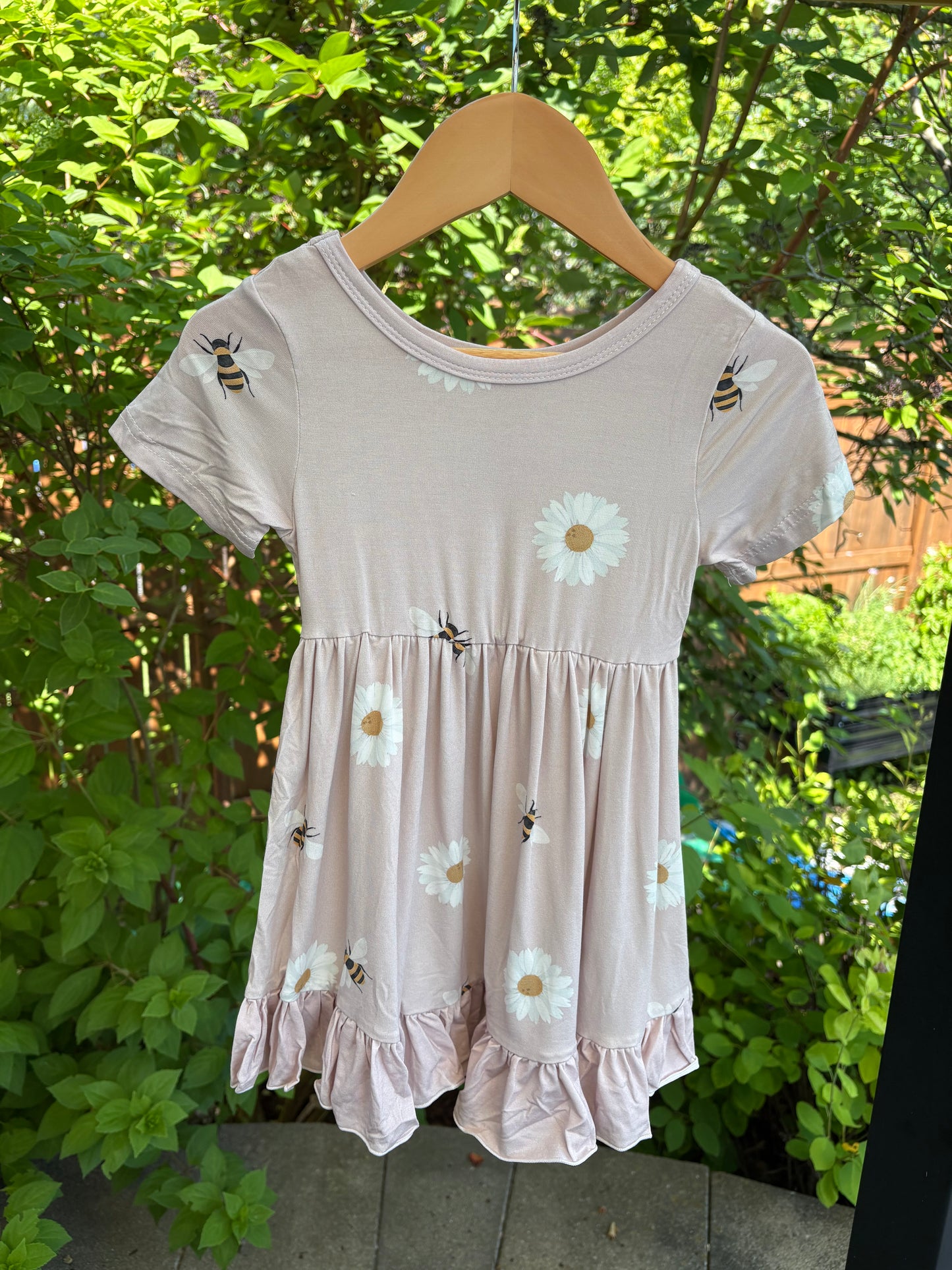 Bees & Blooms Short Sleeve Twirl Dress