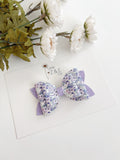 Purple Floral Hair Bow