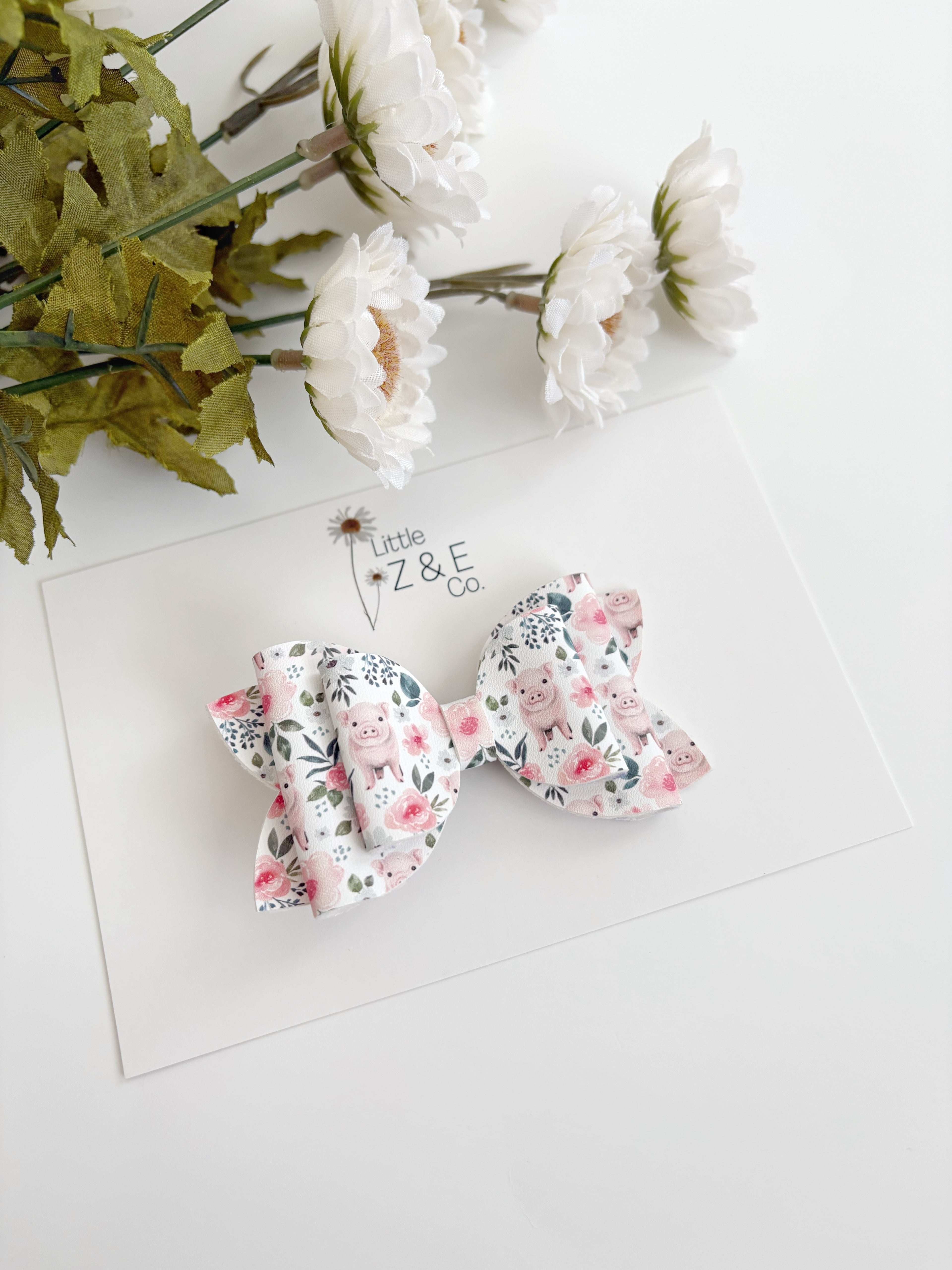 Pink Pig Bow