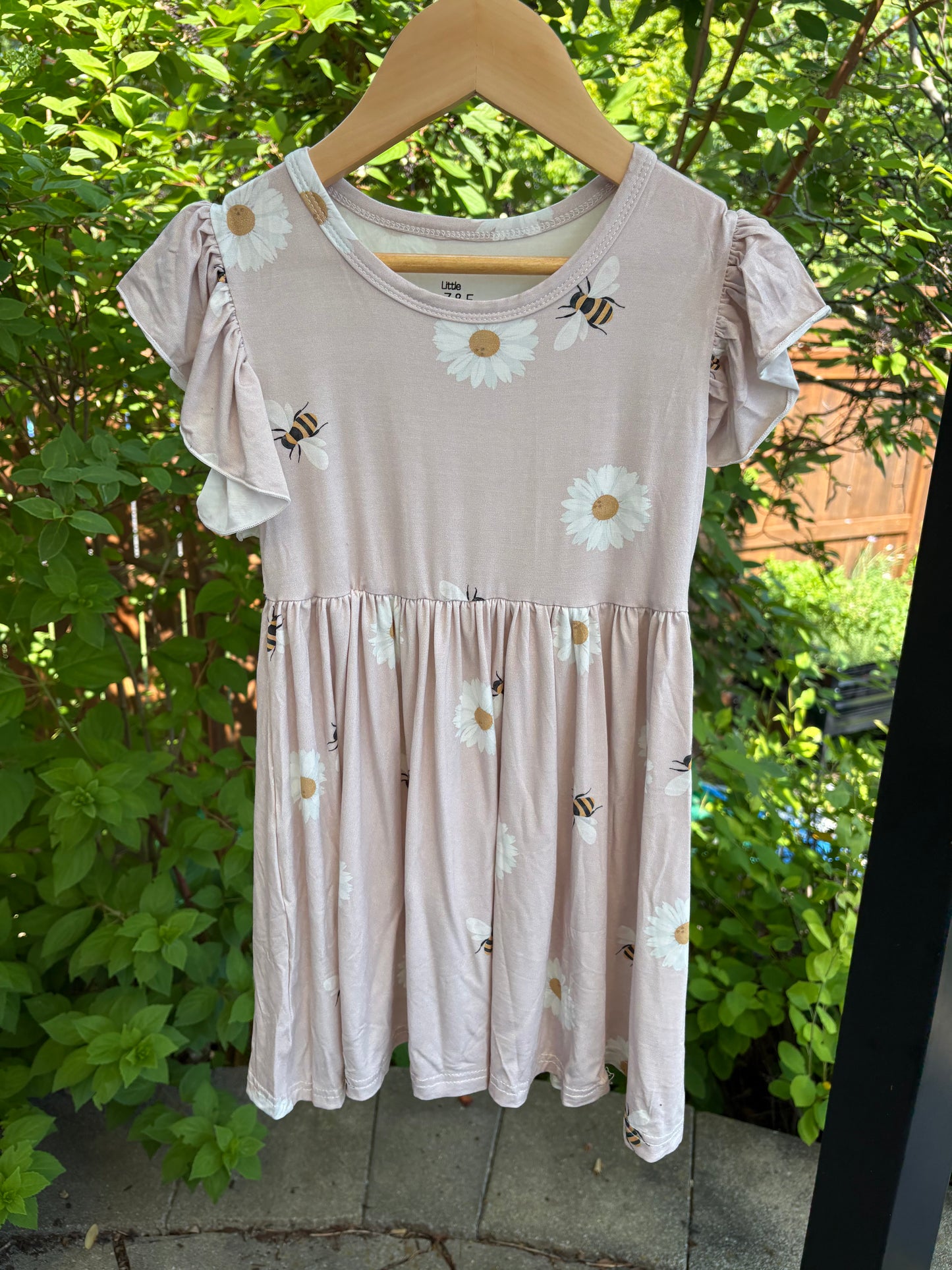 Bees & Blooms Dress & Biker Shorts Set