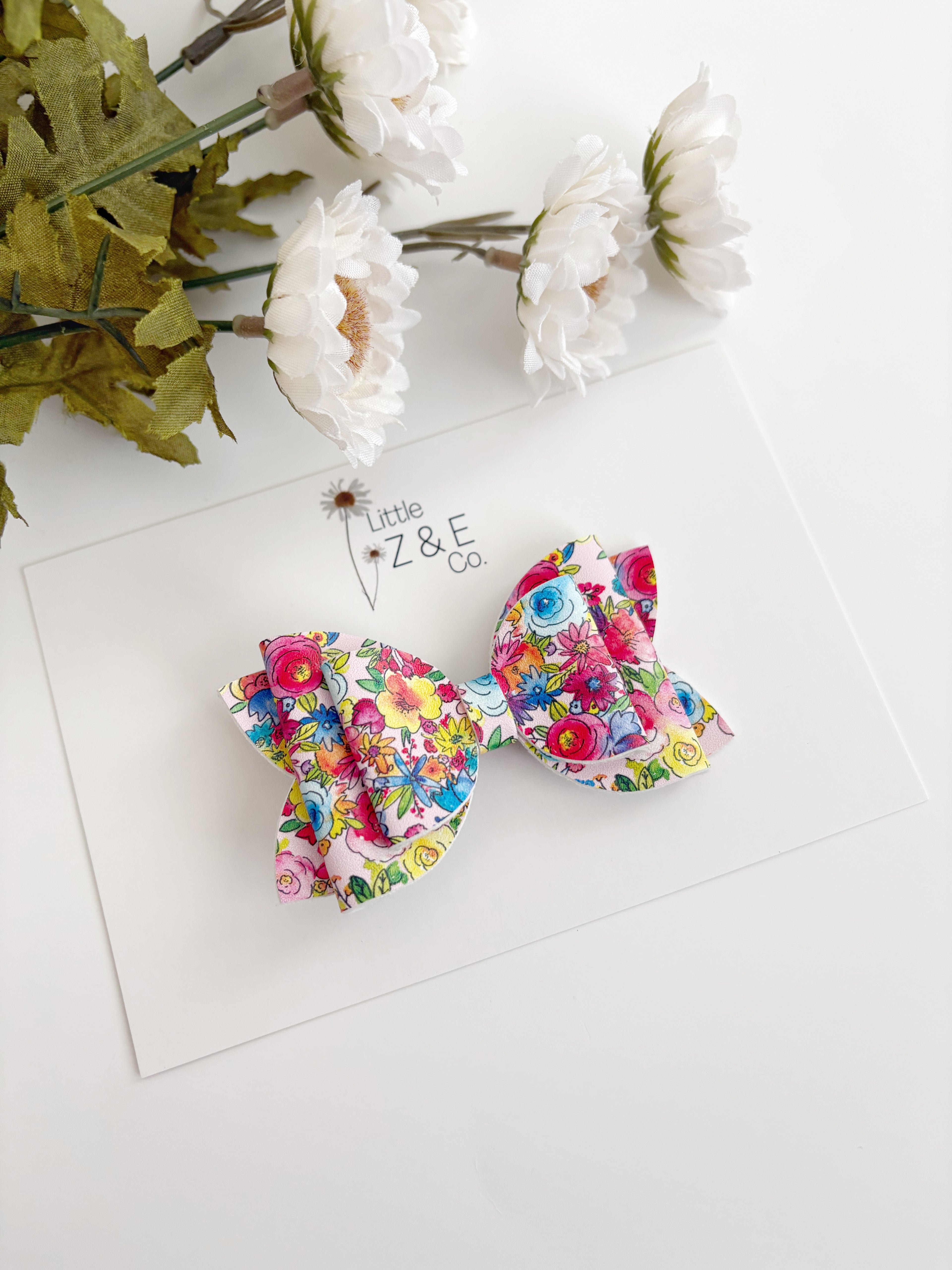 Bright Floral Hair Bow