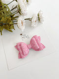 Pink Glitter Lace Hair Bow