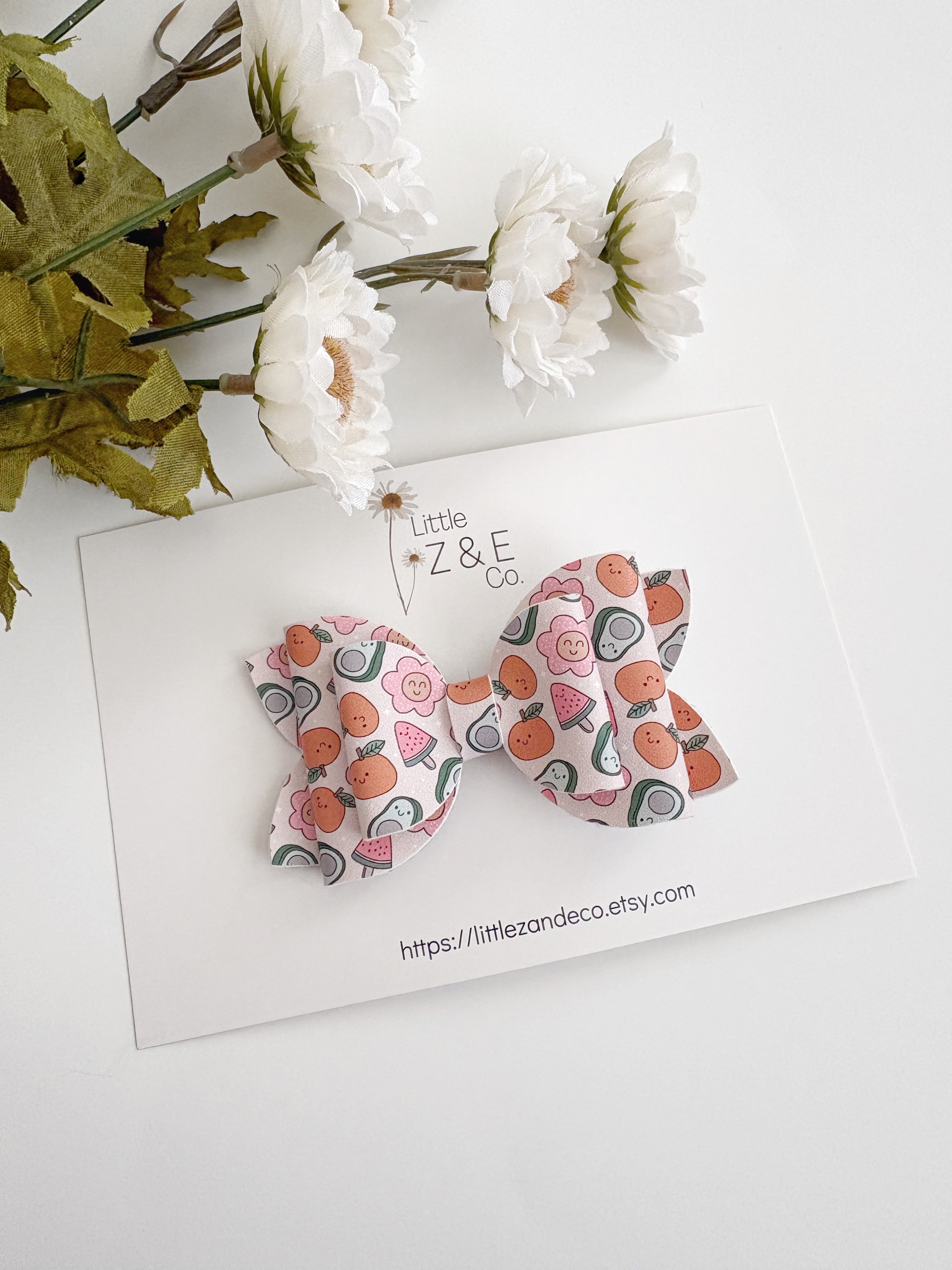Summer Fruit Hair Bow