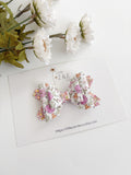 Floral Glitter Hair Bow
