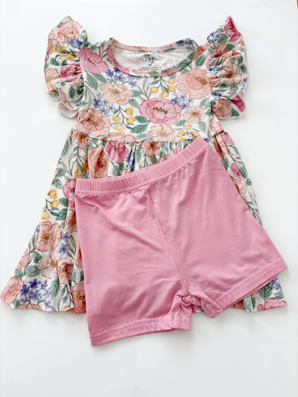 Enora Peplum Top & Biker Short Set