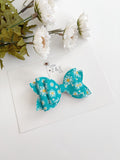 Blue Daisy Hair Bow