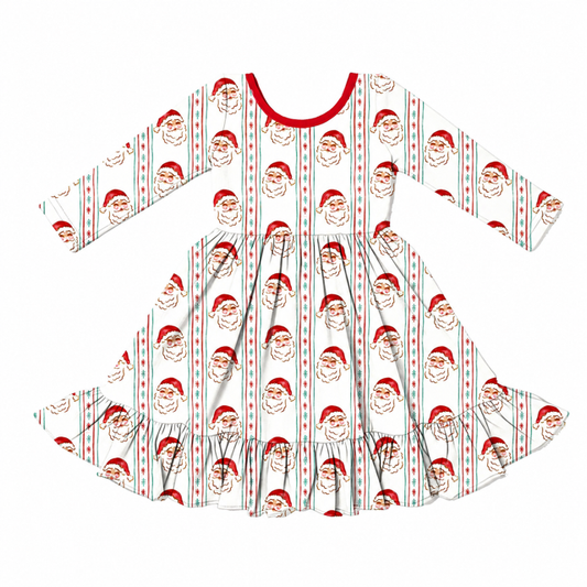Classic Clause Long Sleeve Twirl Dress Pre Order